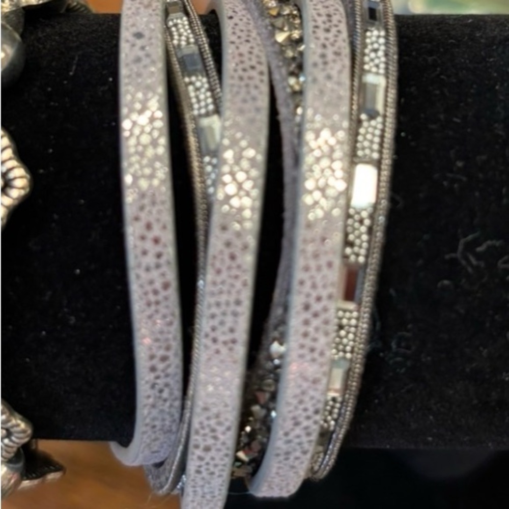 New Silver and Gray Multi-Strand Bracelet magnetic layered